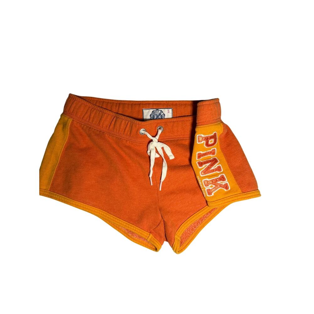Y2K Vintage Victoria Secret PINK Orange Mini Shorts Old School Terry Cloth
